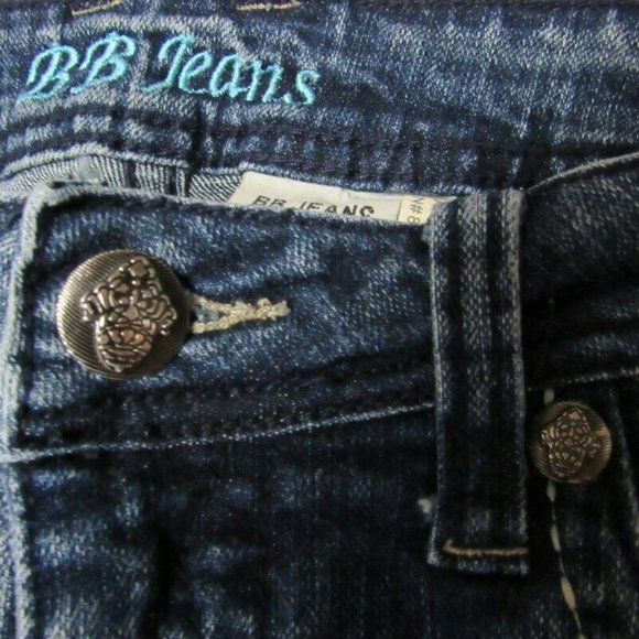 B.B. Jeans Blue Jeans Size 11 Juniors Boot Cut Embroidered Back Pockets BB - Picture 4 of 8